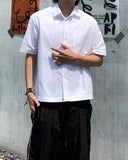 Crop Pocket Ring Short Sleeve Shirt