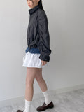 Shirring Raglan Nylon Jumper