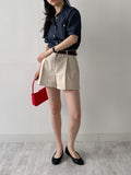Leon Poplin Roll-up Short Sleeve Shirt