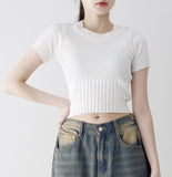 Belle Round Rib Crop Tee