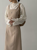 Slit Mock Neck Belted Blouse