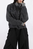 Snap mohair cardigan