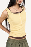 Button ribbed sleeveless