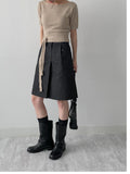 Road Pintuck A-Line Midi Skirt