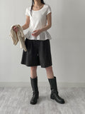Lace Frill Short Sleeve T-Shirt