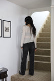 Tone-on tassel black denim