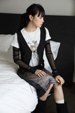 Ruling emboss summer vest