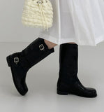 Buckle Roundto Midi Boots