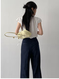 Tencel Semi Wide Denim Slacks