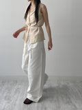 Jacquard Strap Two-Way Wide Pants