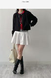 Tweed Zip-Up Blouson Jacket