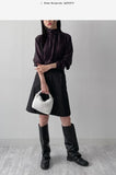 Saphir High Neck Tie Blouse