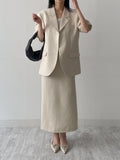 Kanna Linen 3 Button Overfit Half Jacket