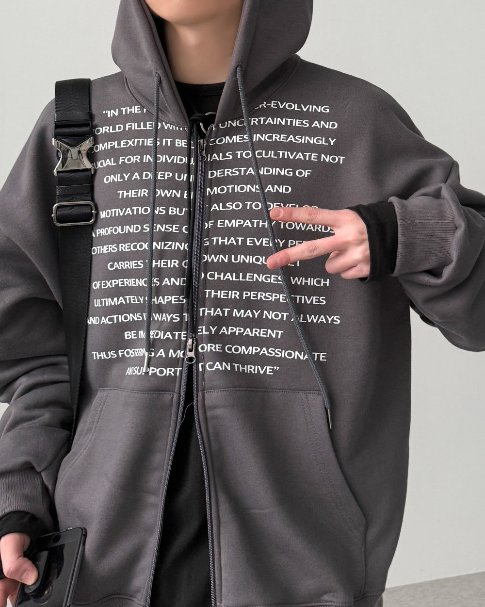 【YOURNUS】Wichi Lettering Hood Zip-Up YOURNUS (ユアノス) - ワイチレタリングフードジップアップ