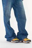Shell flare denim pants