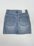 340 Curved Mini Denim Skirt