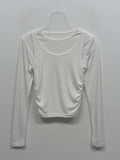 Deman Shirring Layered Long Sleeve T-shirt
