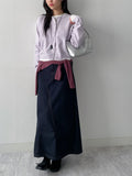 522 A-line denim long skirt