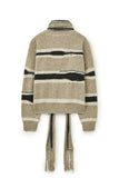 STRIPE DISTRESSED SWEATER SCARF SET