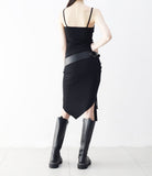 Er unbalanced shirring string skirt