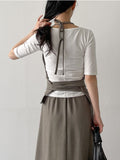 [SET] Flannel Halterneck Skirt Two-Piece