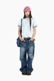 Brushed Slub Wide Denim Pants