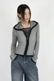 Like two-tone zip-up knit
