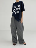 Alphabet Lettering Overfit Short Sleeve T-Shirt