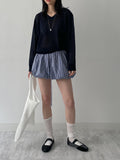 [Pants Lining!] Check Pumpkin Banding Mini Skirt