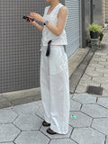 Luev Strap Nylon Wide Pants