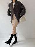 [unisex] Curved 3Button Over Fit Blazer Jacket