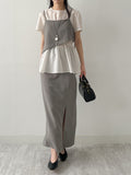 Sienna Banding Flare Short Sleeve Blouse