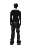 LEATHER BIKER PANTS