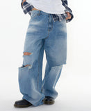 Flock dis curved denim pants