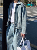 Two-Tuck Medium Washed Denim