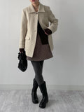 [wool95%] Sander Collar Wool Half Coat