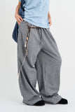 Border stripe summer pants