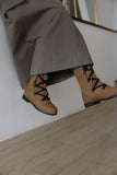 Lace tie long boots