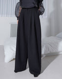 double waist pintuck slacks