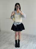 Tony See-through Wrap Balloon Fit Blouse