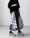 Check Skirt Bermuda Denim