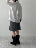 Striped A-line midi skirt