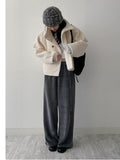 Velour Strap Banding Wide Pants