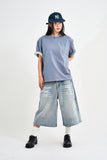 Mer Washed Denim Bermuda Pants