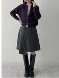 Unbalance Stripe Midi Skirt