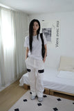 Uni Color Matching Cargo Pants