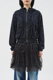 (W) Dual Dot Hooded Zip Up