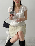Wrinkle Banding Midi Skirt