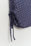 (W) Lisky Checked Shirring Top