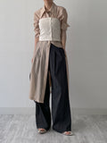 Bridget Pintuck See-Through Long Shirt One Piece